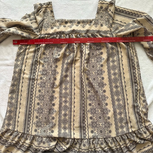 Ces Femme Boho Print Mini Ruffle Hem Dress, 0x - Picture 10 of 14